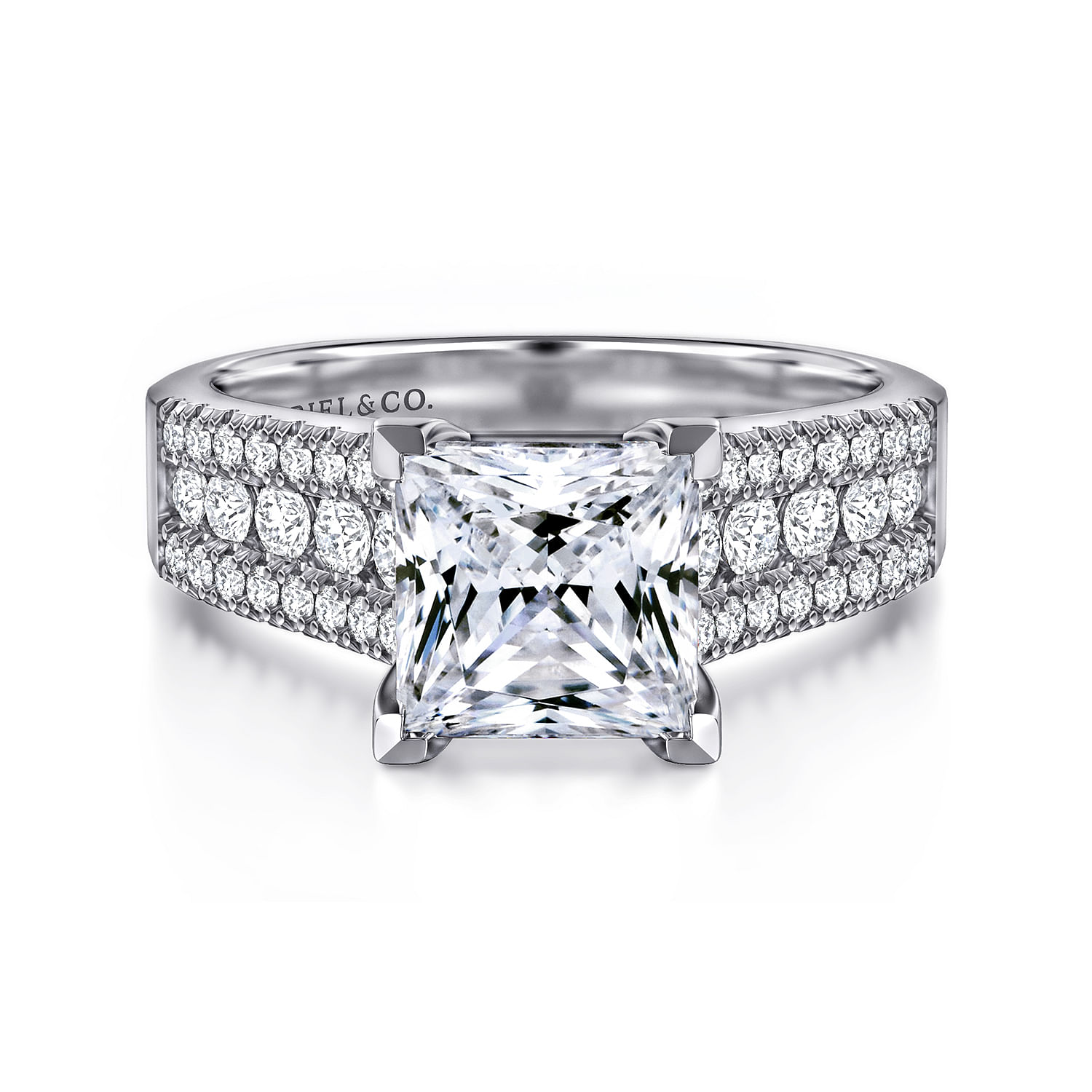 princess cut diamond with thick band