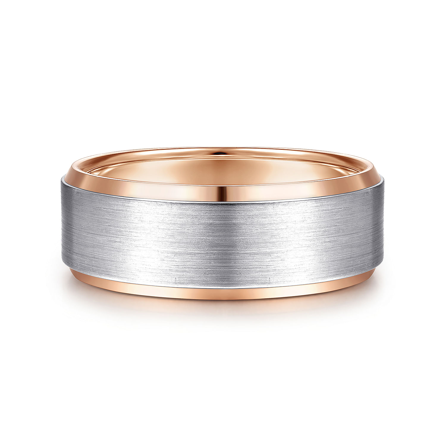 10k Gold Men´s Wedding Band with Satin Finish and Parallel Grooves