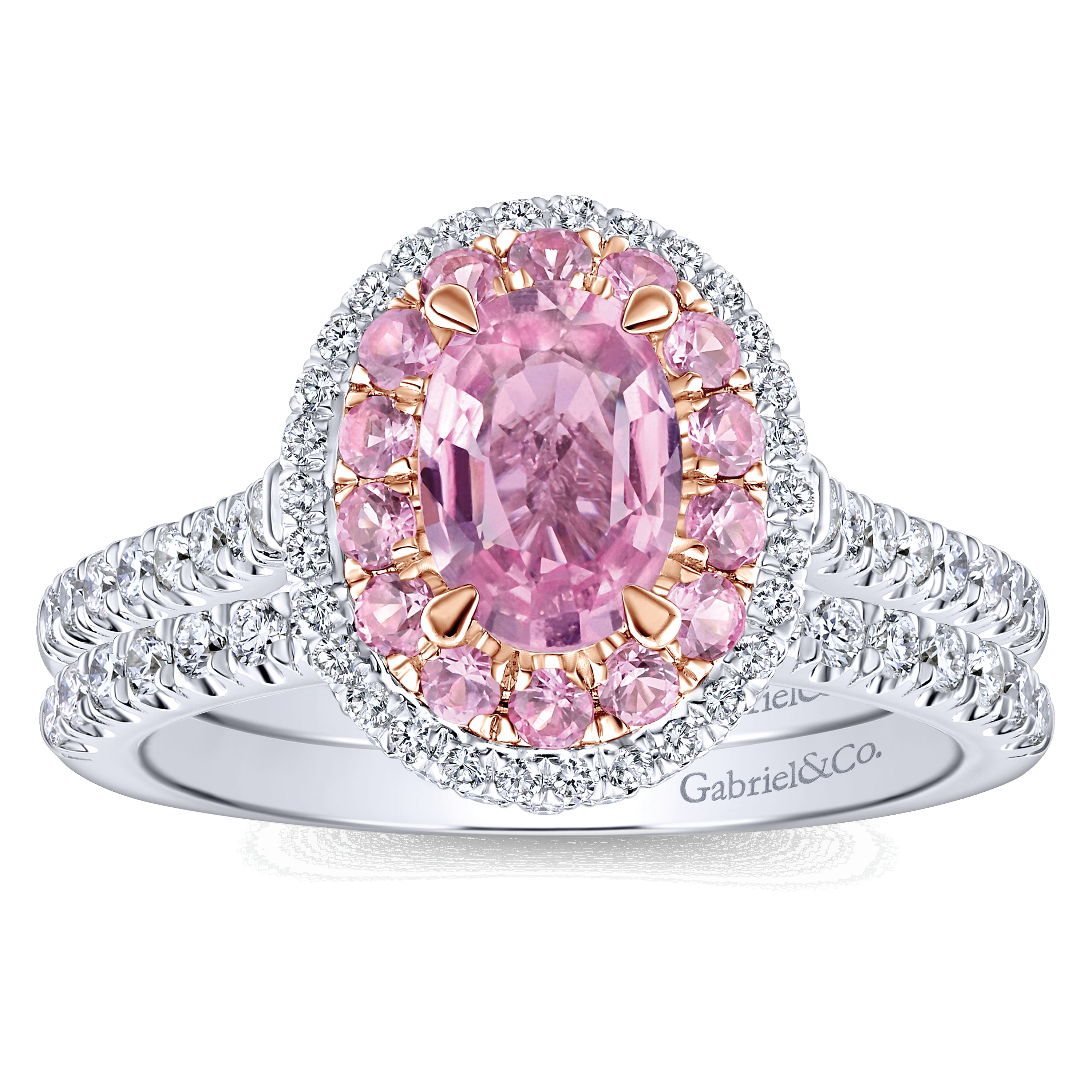 Pink clearance diamond halo