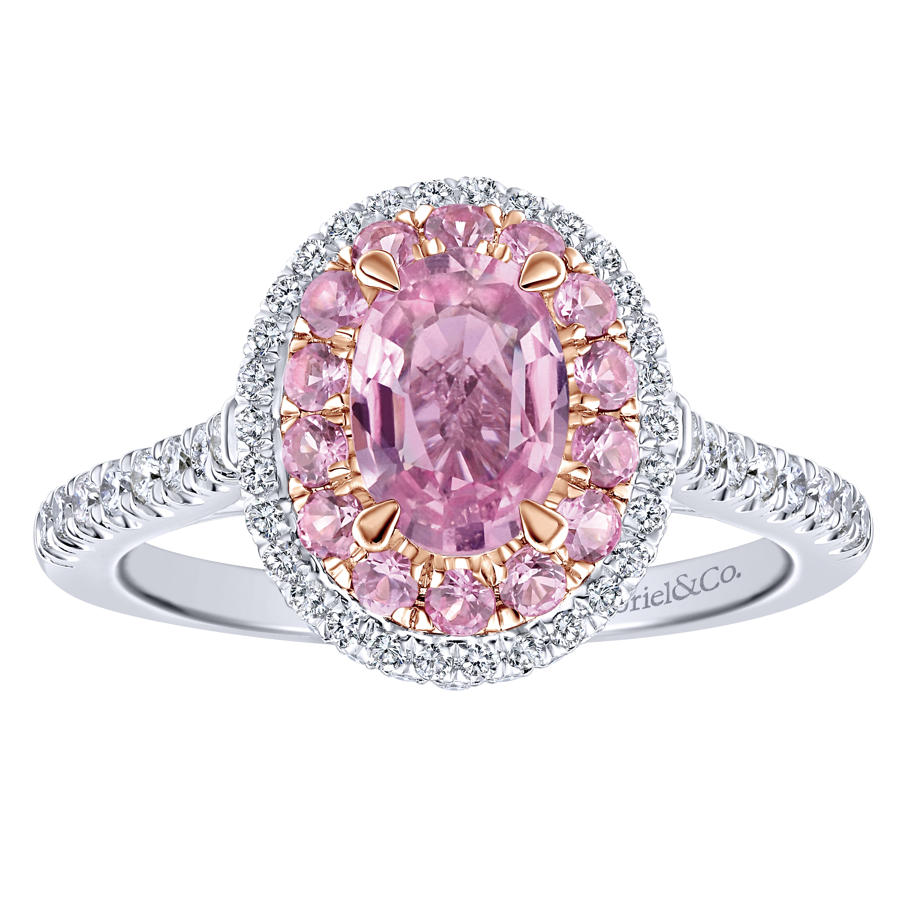 Pink stone engagement sales rings with diamonds