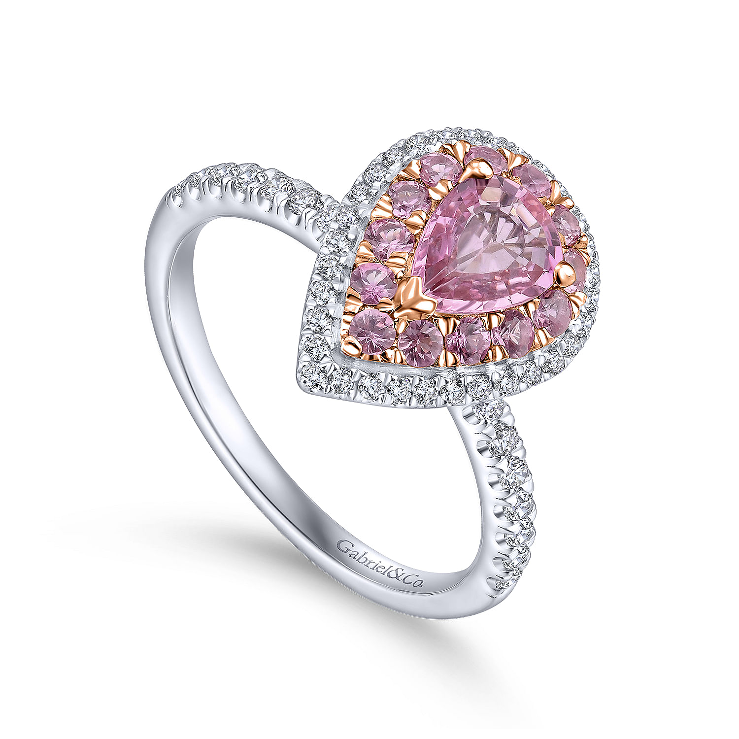 Pink sapphire deals teardrop ring