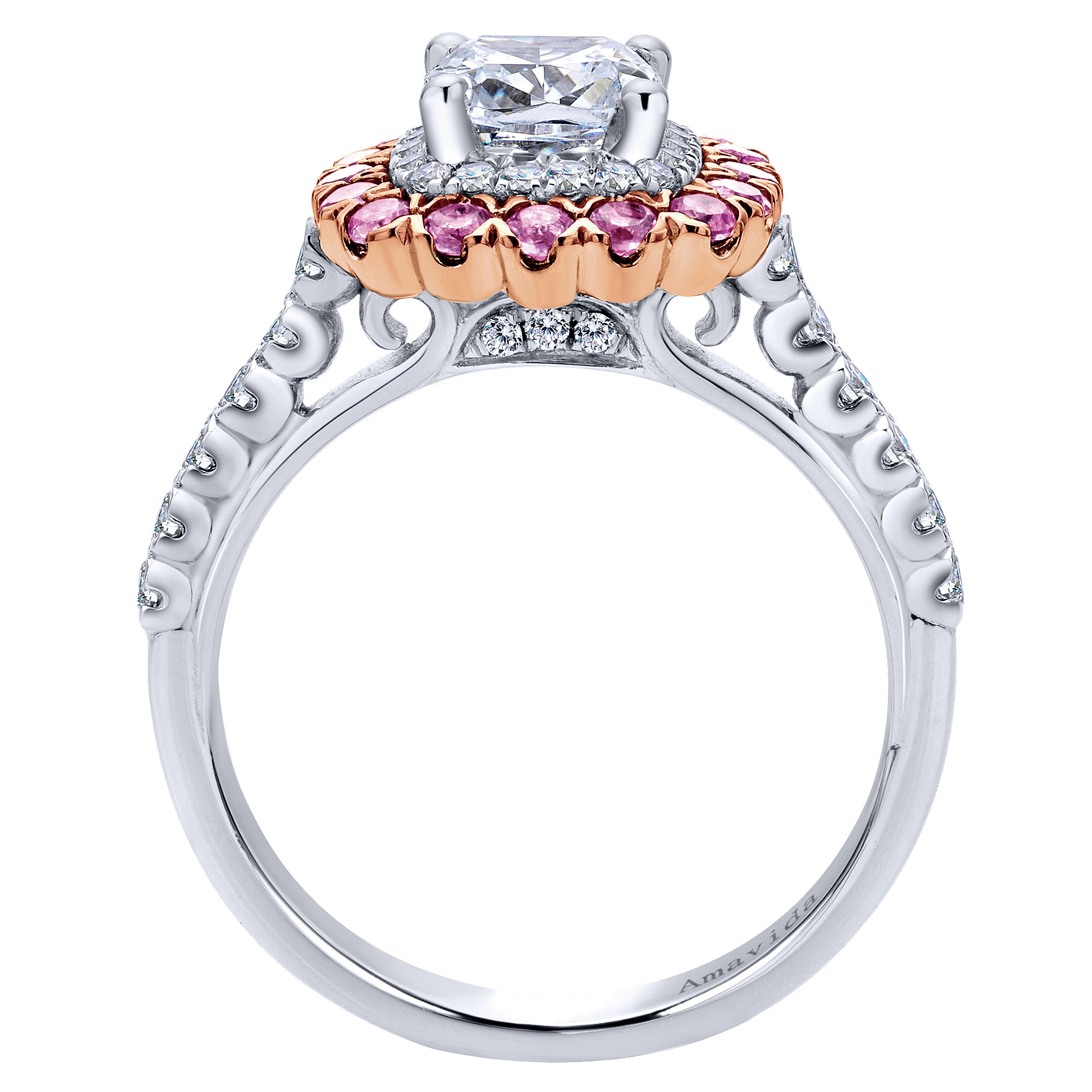 Pink gemstone engagement on sale rings