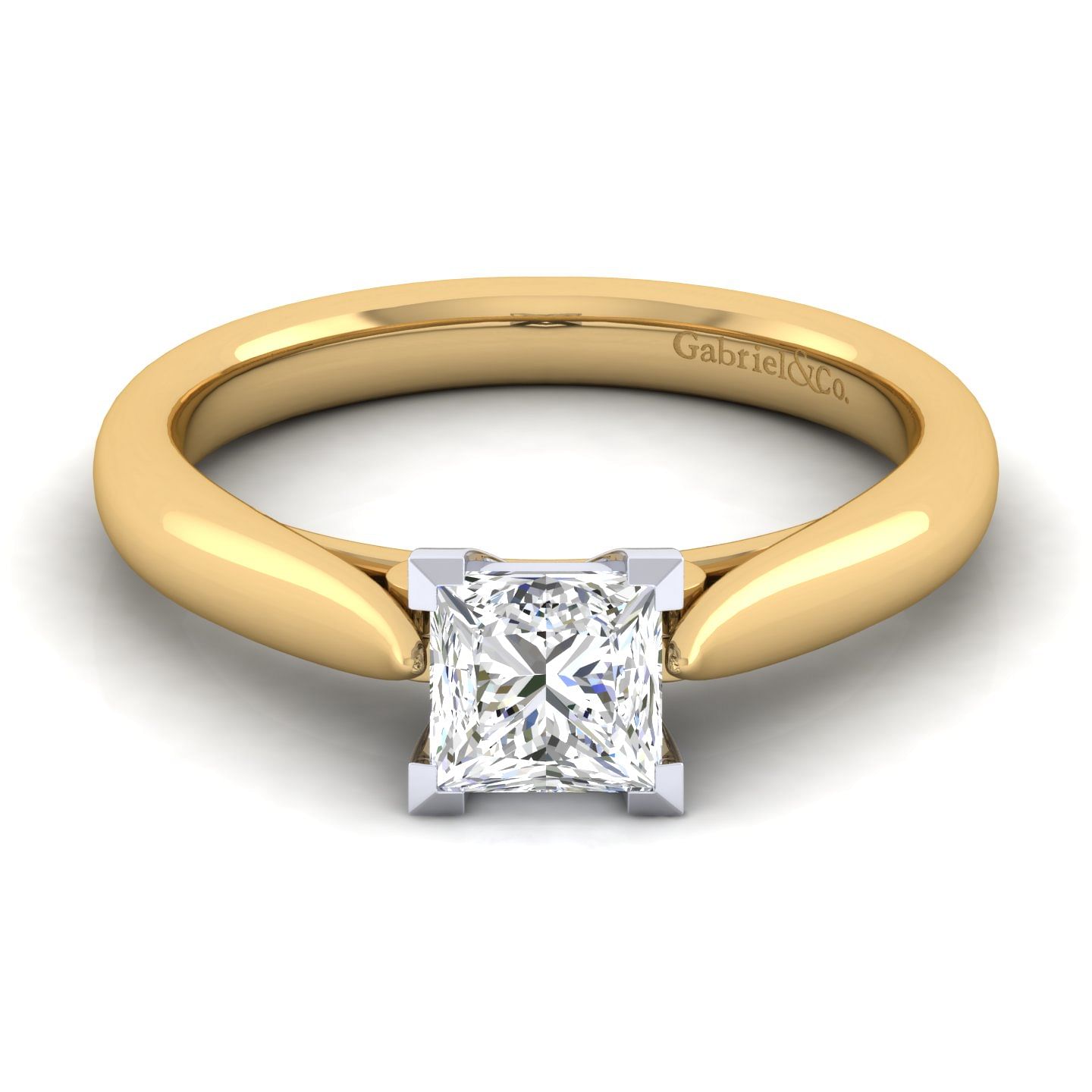 Princess cut diamond on sale ring yellow gold