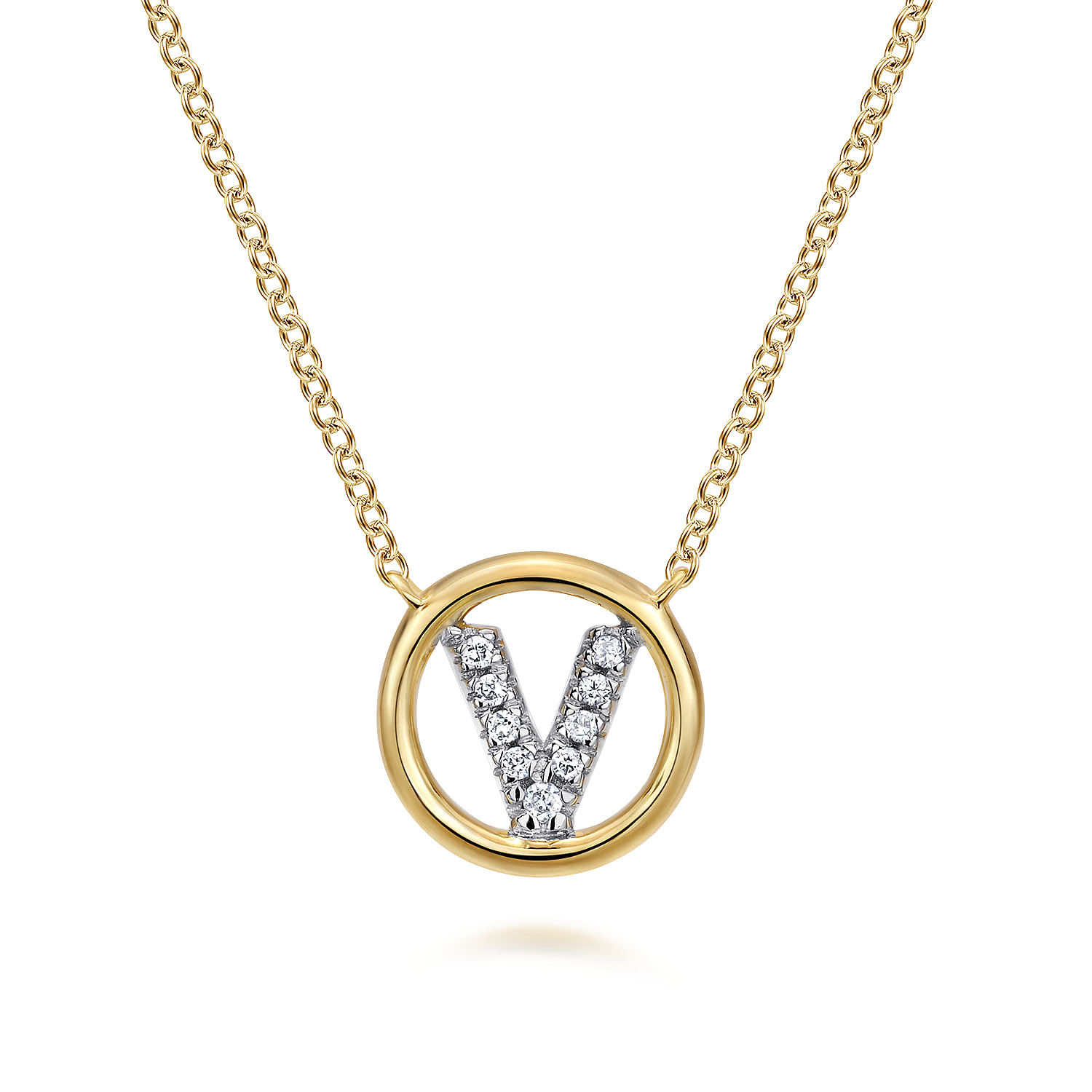 Diamond on sale v necklace