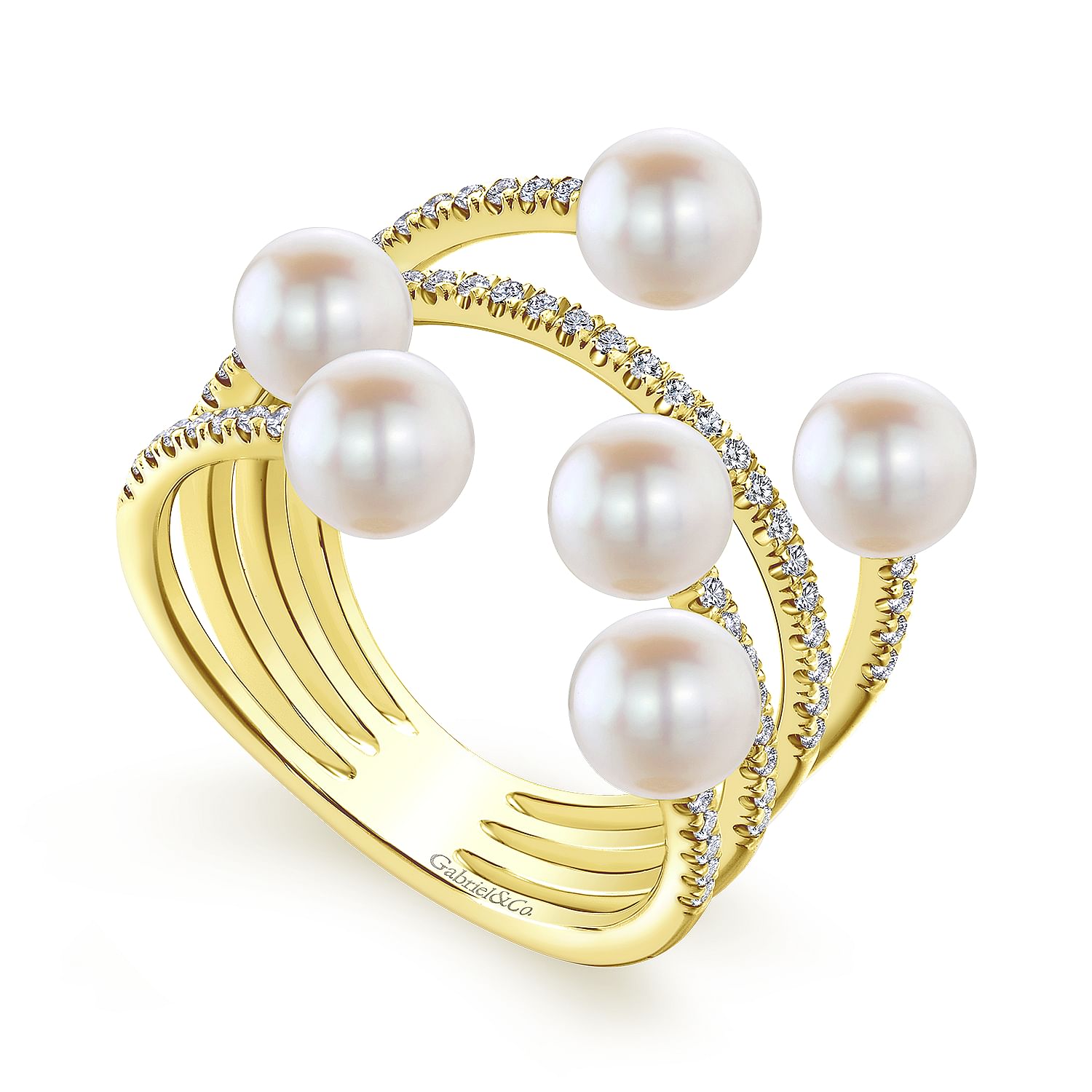 Pearl ring gold on sale band