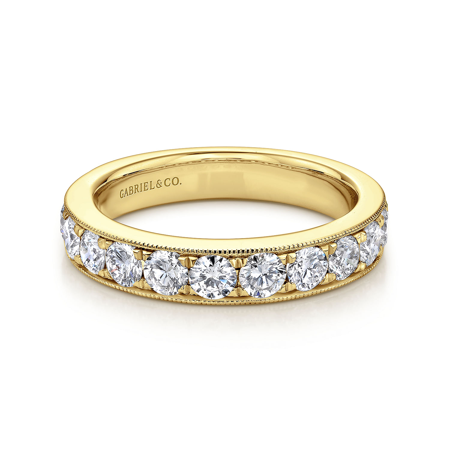 Pave yellow gold 2025 wedding band