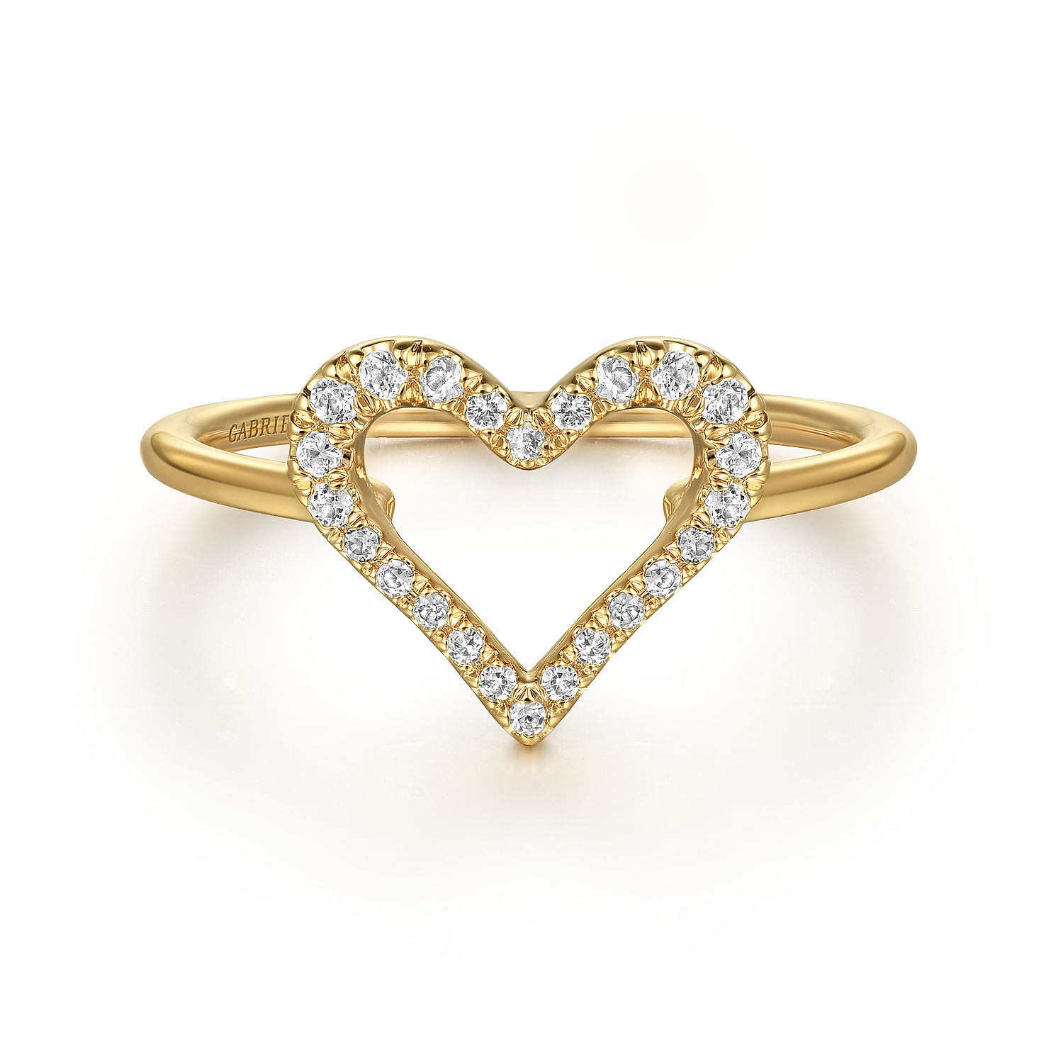 open heart diamond ring