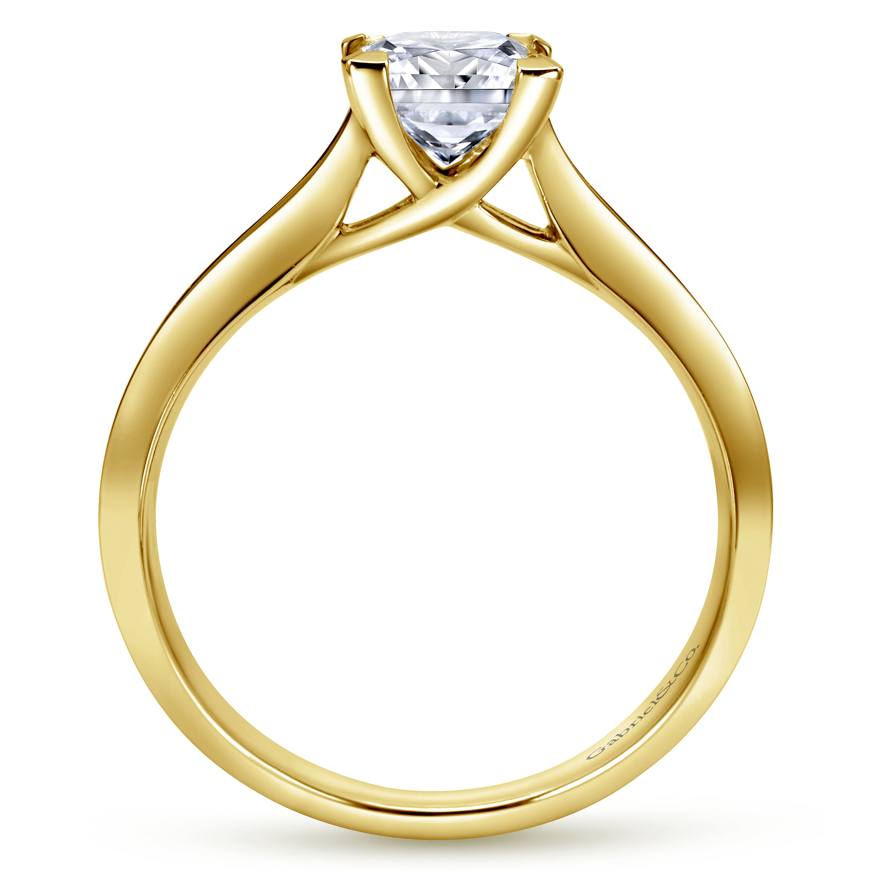 Princess cut gold engagement on sale ring