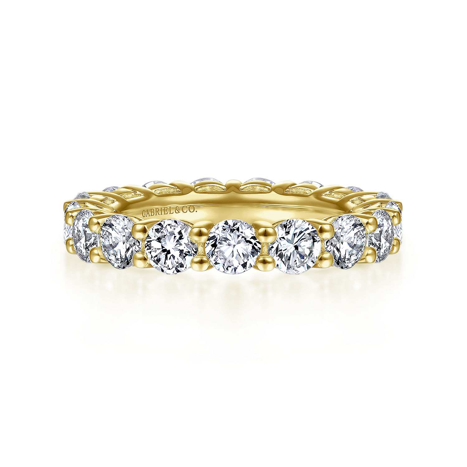 Shared prong diamond deals eternity band