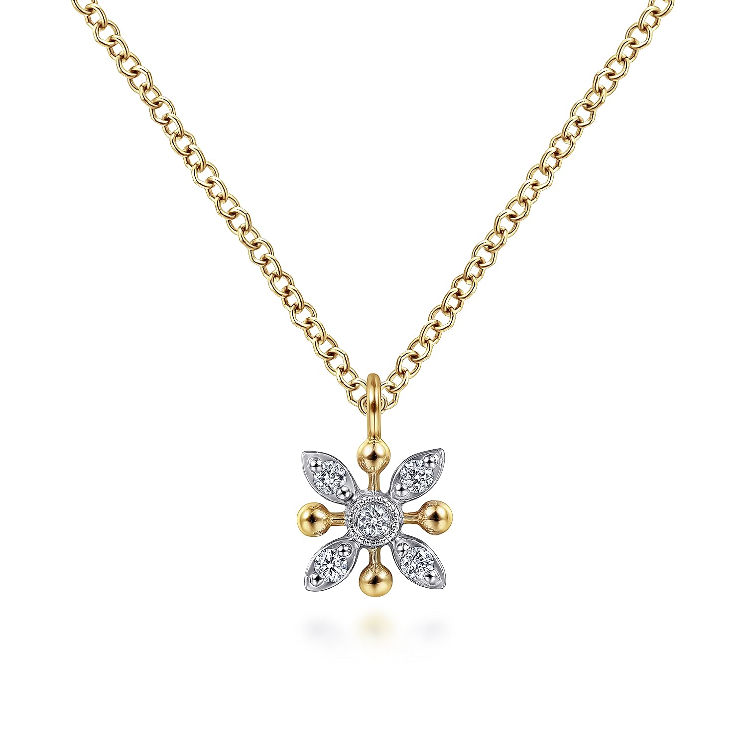 Floral hot sale diamond necklace