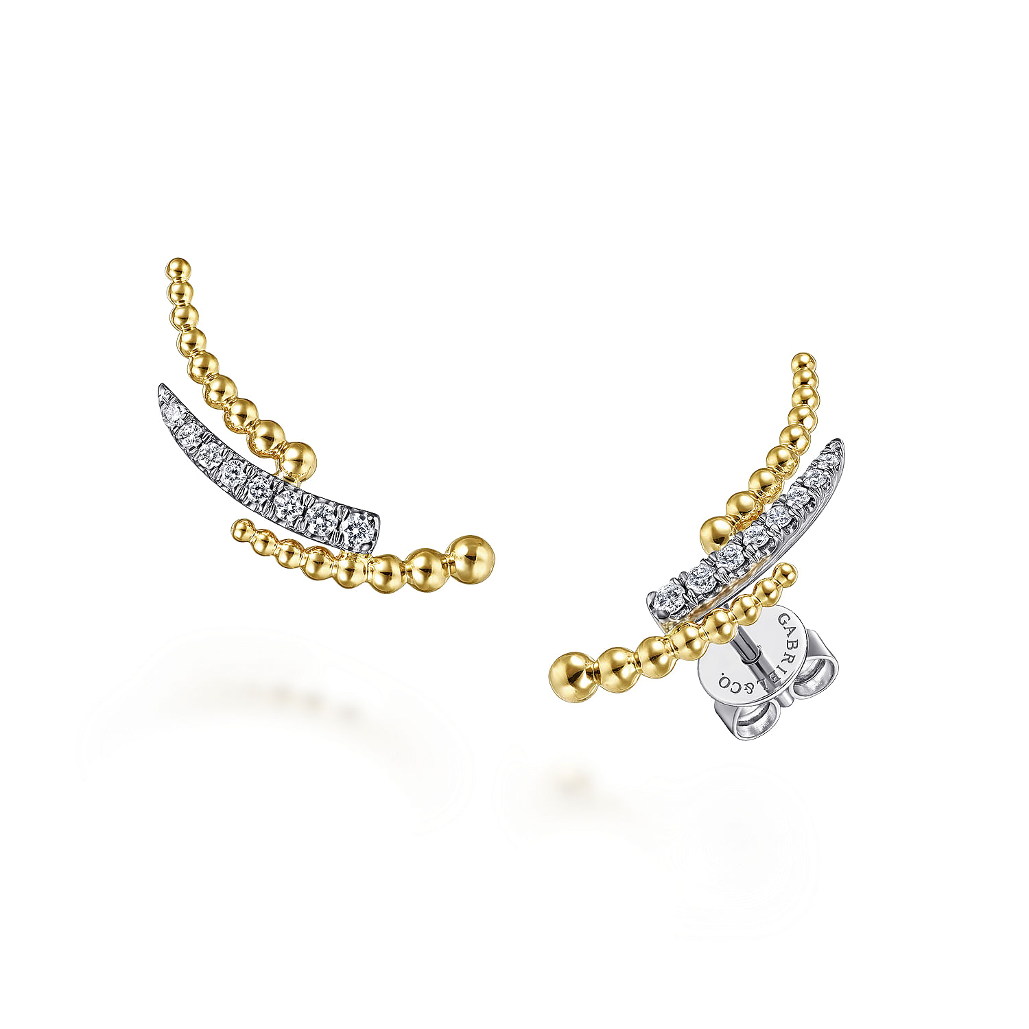 Diamond curved bar on sale earrings