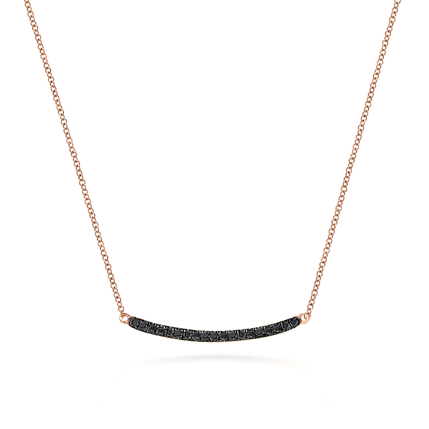 rose gold and black bar necklace