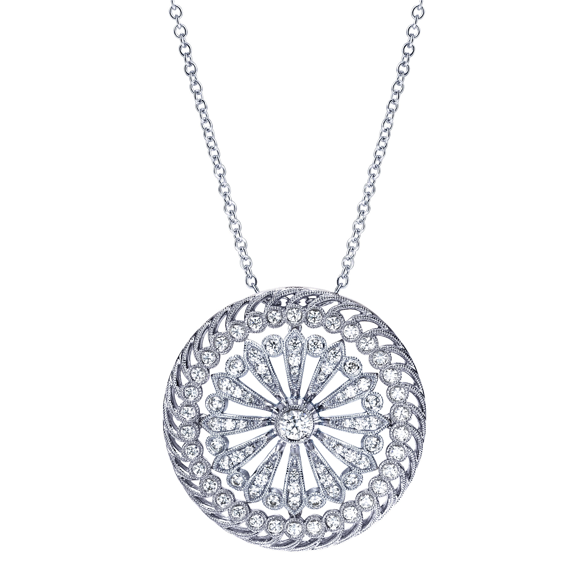 filigree diamond pendant