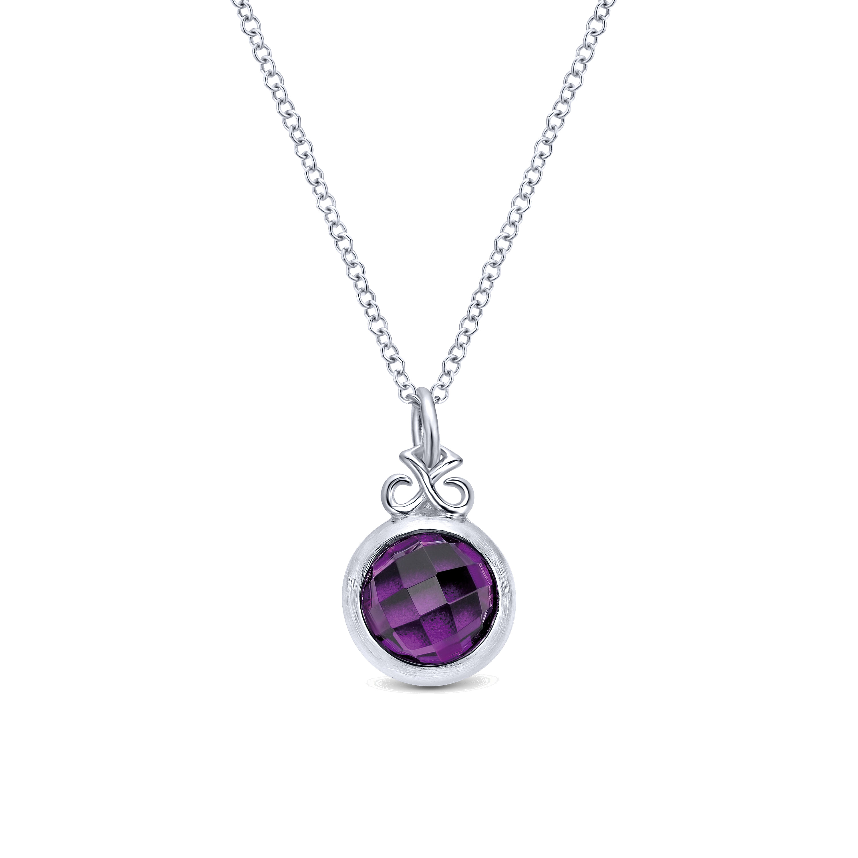 bezel set amethyst necklace