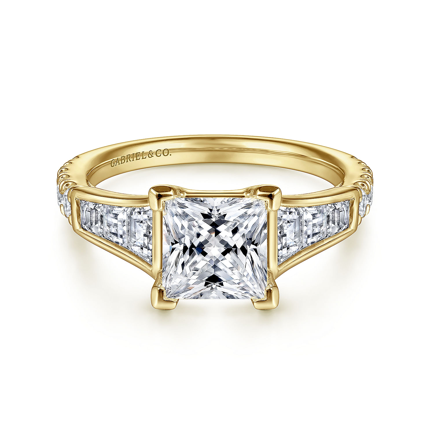 Princess cut hot sale gold ring