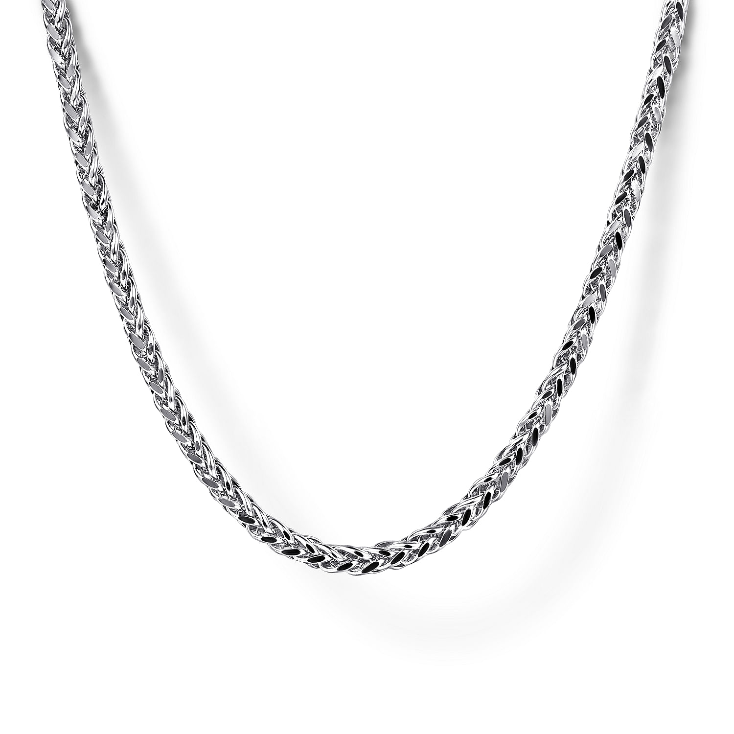 wheat chain necklace white gold