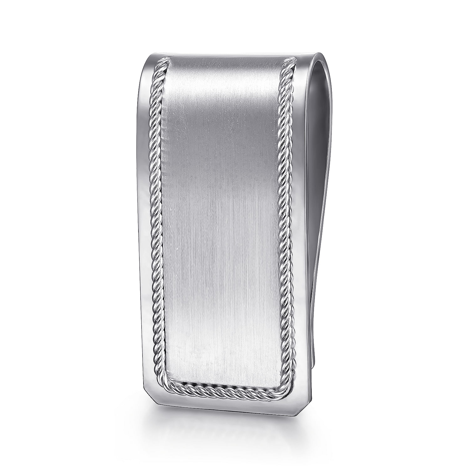 925 Sterling Silver Money Clip with Twisted Rope Trim - MC47SVJJJ