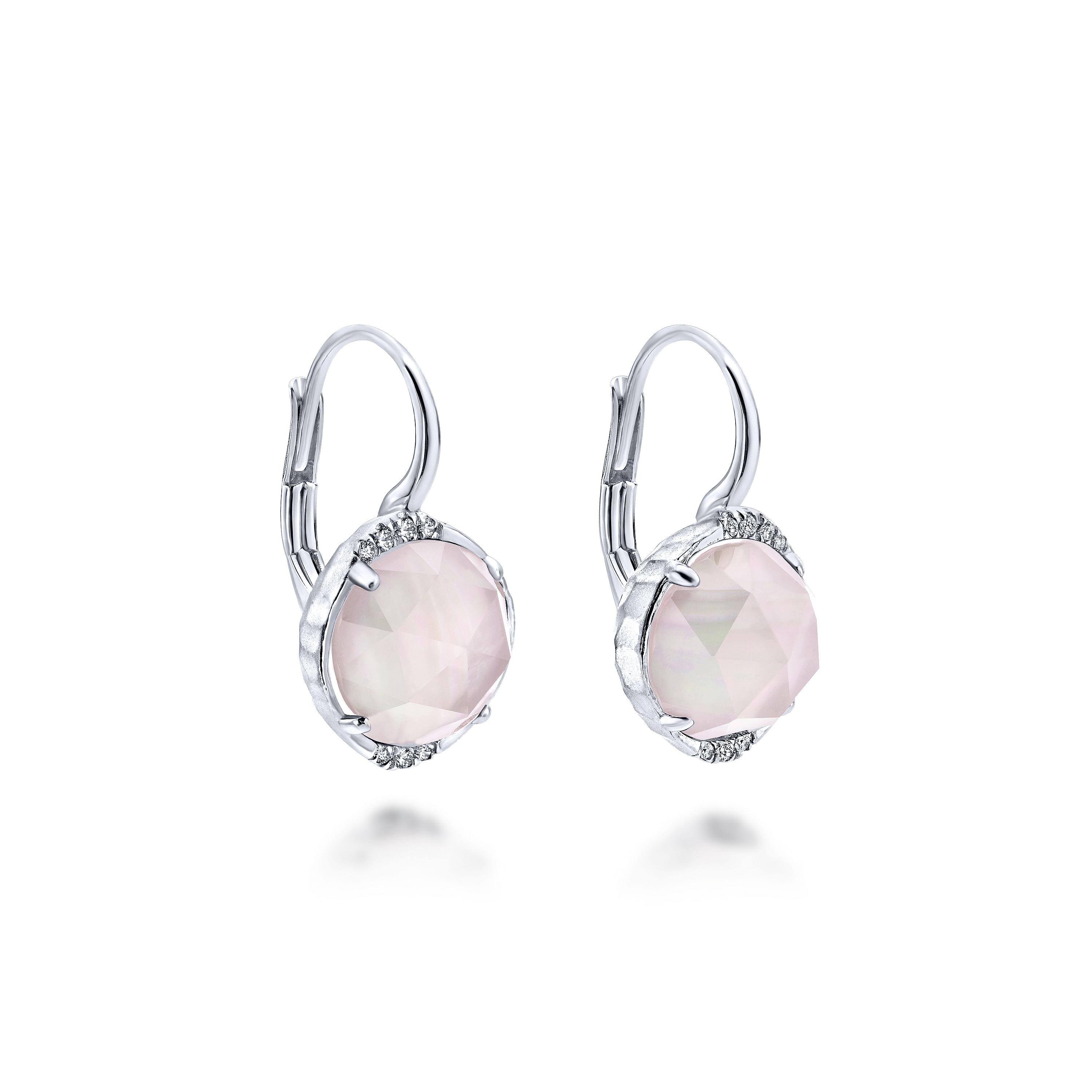 Pink and clearance silver drop earrings