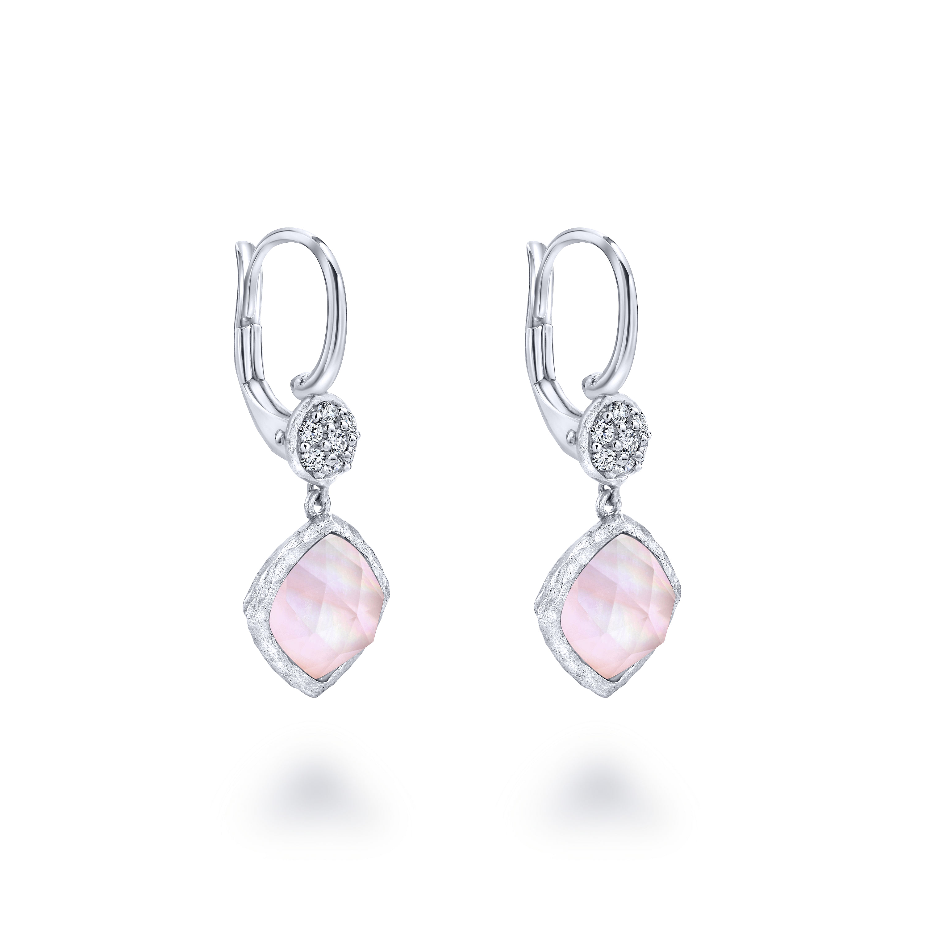 pearl and white sapphire earrings