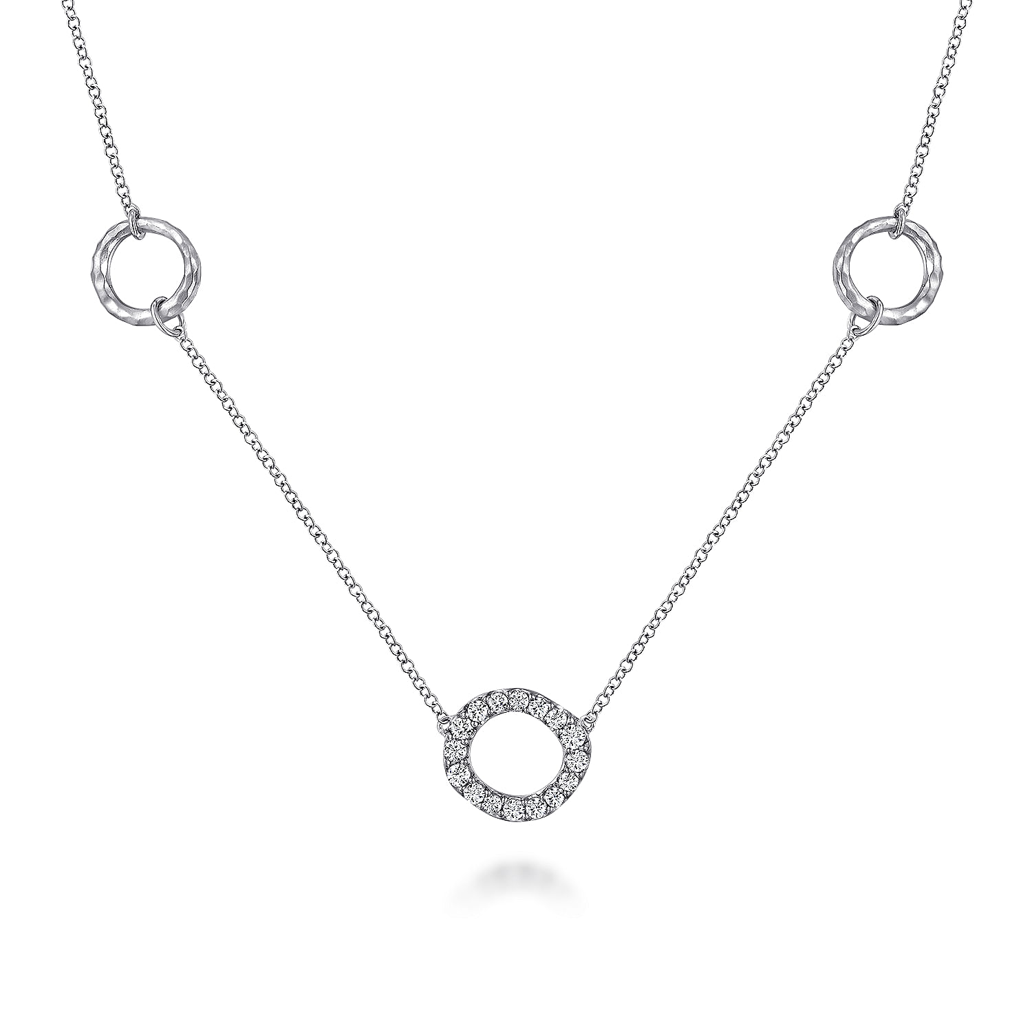 white sapphire circle necklace