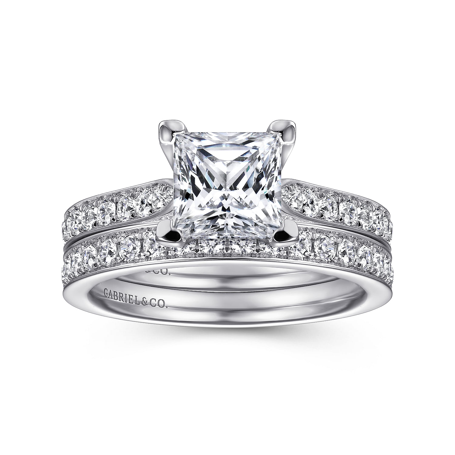 Platinum princess cut deals wedding band