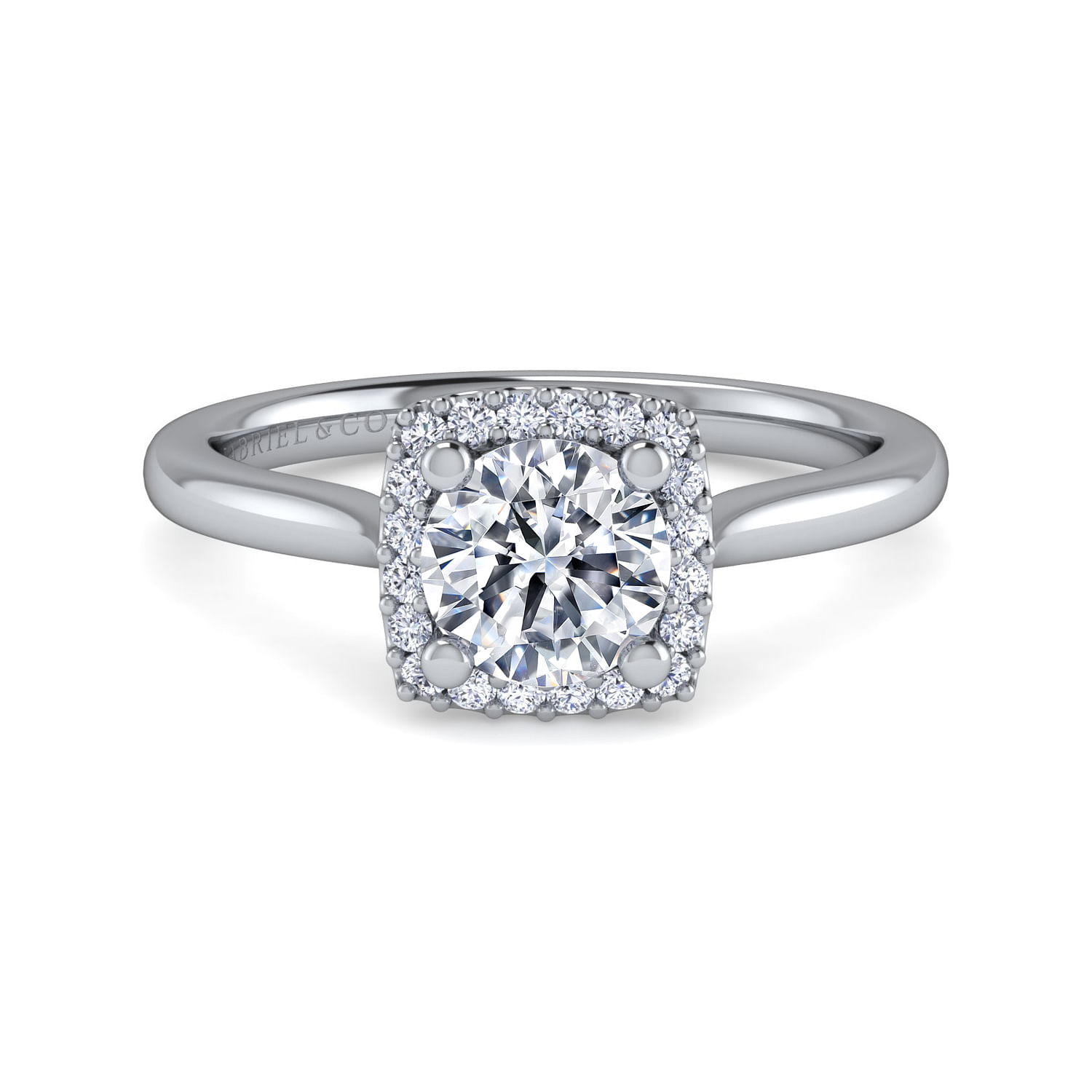 Plain band clearance halo engagement ring