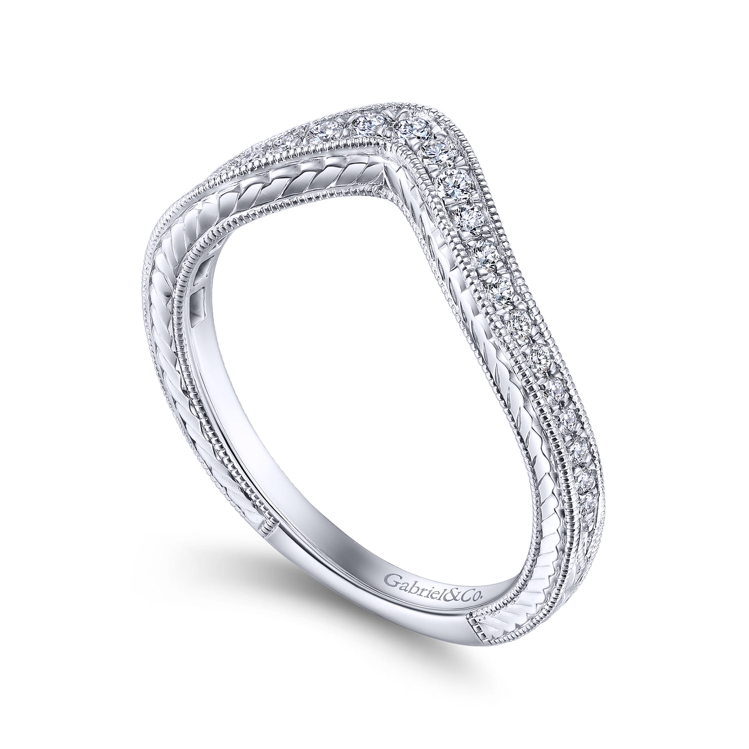 14K White Gold Matching Wedding Band