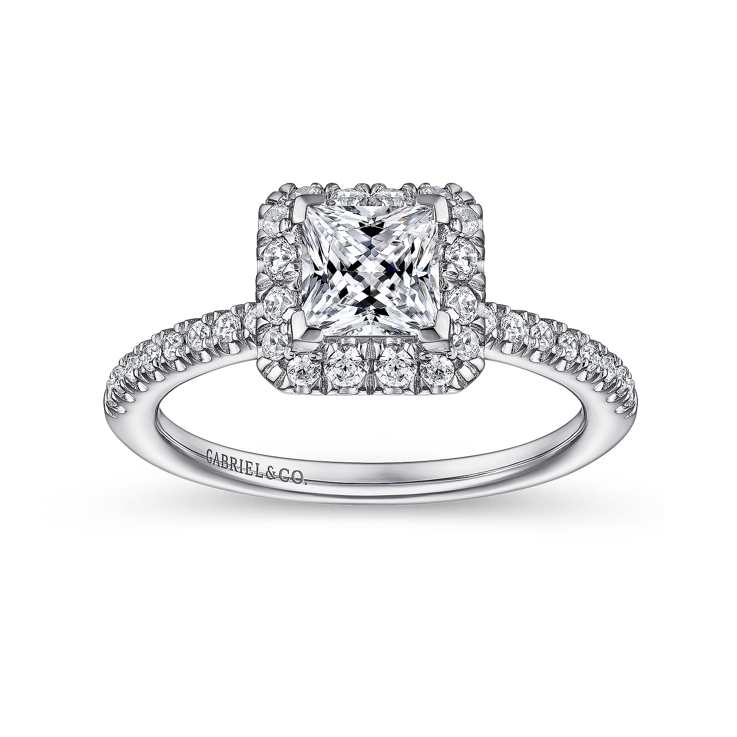 Princess cut engagement rings with halo