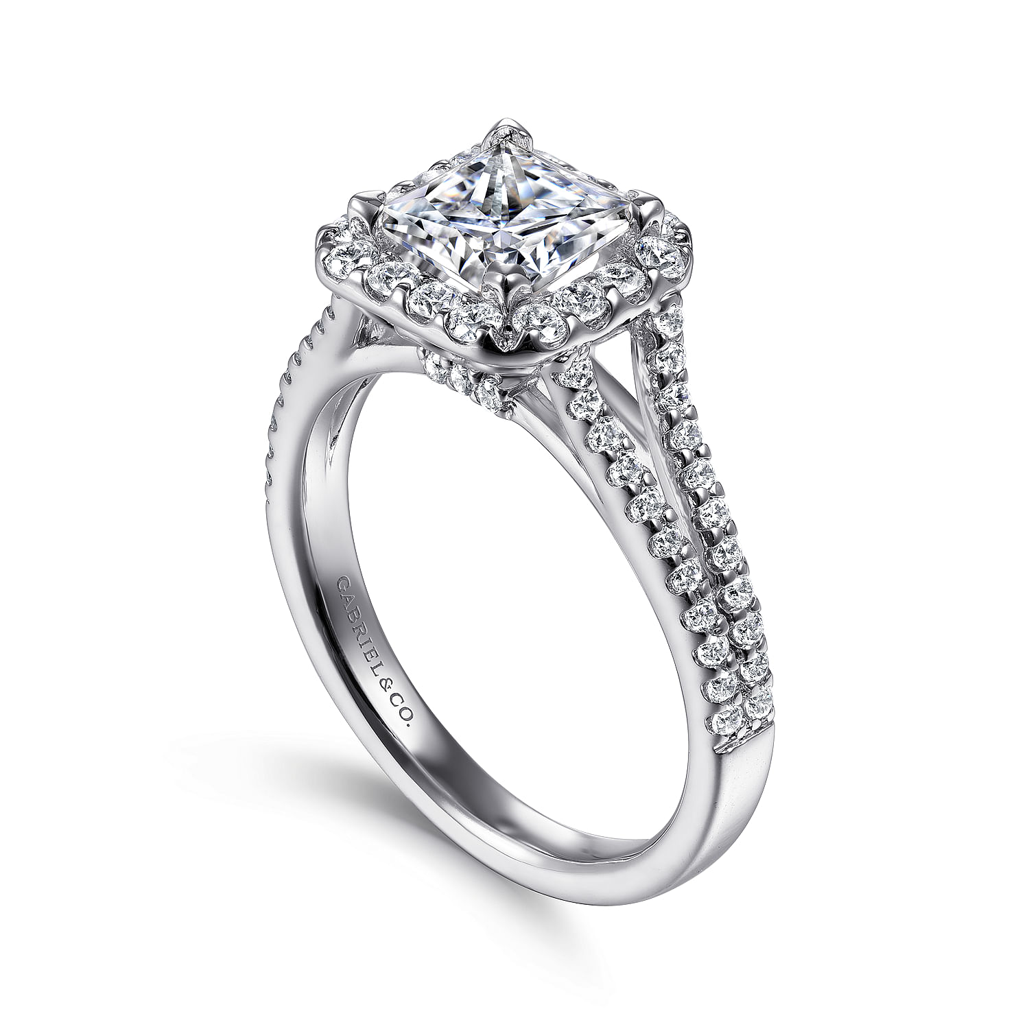 Princess cut engagement rings with halo